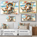 Bunny On The Beach Lounging Chair - Coastal Animal Home Decor Art