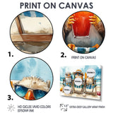 Canaries On The Beach Lounging Chair - Coastal Animal Living Room Wall Art