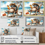 Hedgehog Beachside Lounging - Coastal Animal Living Room Wall Art