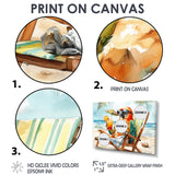 Parrot On The Beach Lounging - Coastal Animal Wall Decor