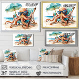 Octopus Relaxing On A Beach Chair - Octopus Home Decor Art