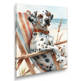 Dalmatian Dog Tanning On A Beach Chair - Coastal Animal Wall Decor