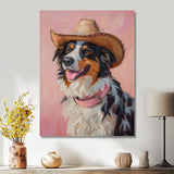 Cowboy Border Collie Dog In Austin - Dog Bedroom Wall Art