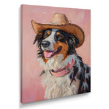 Cowboy Border Collie Dog In Austin - Dog Bedroom Wall Art