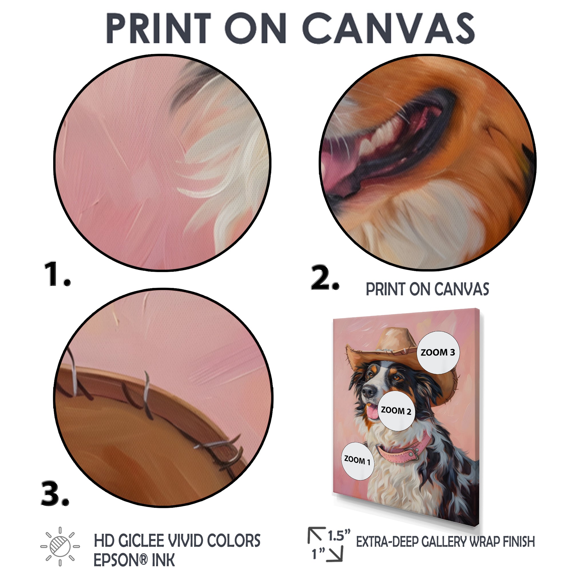 Cowboy Border Collie Dog In Austin - Dog Bedroom Wall Art