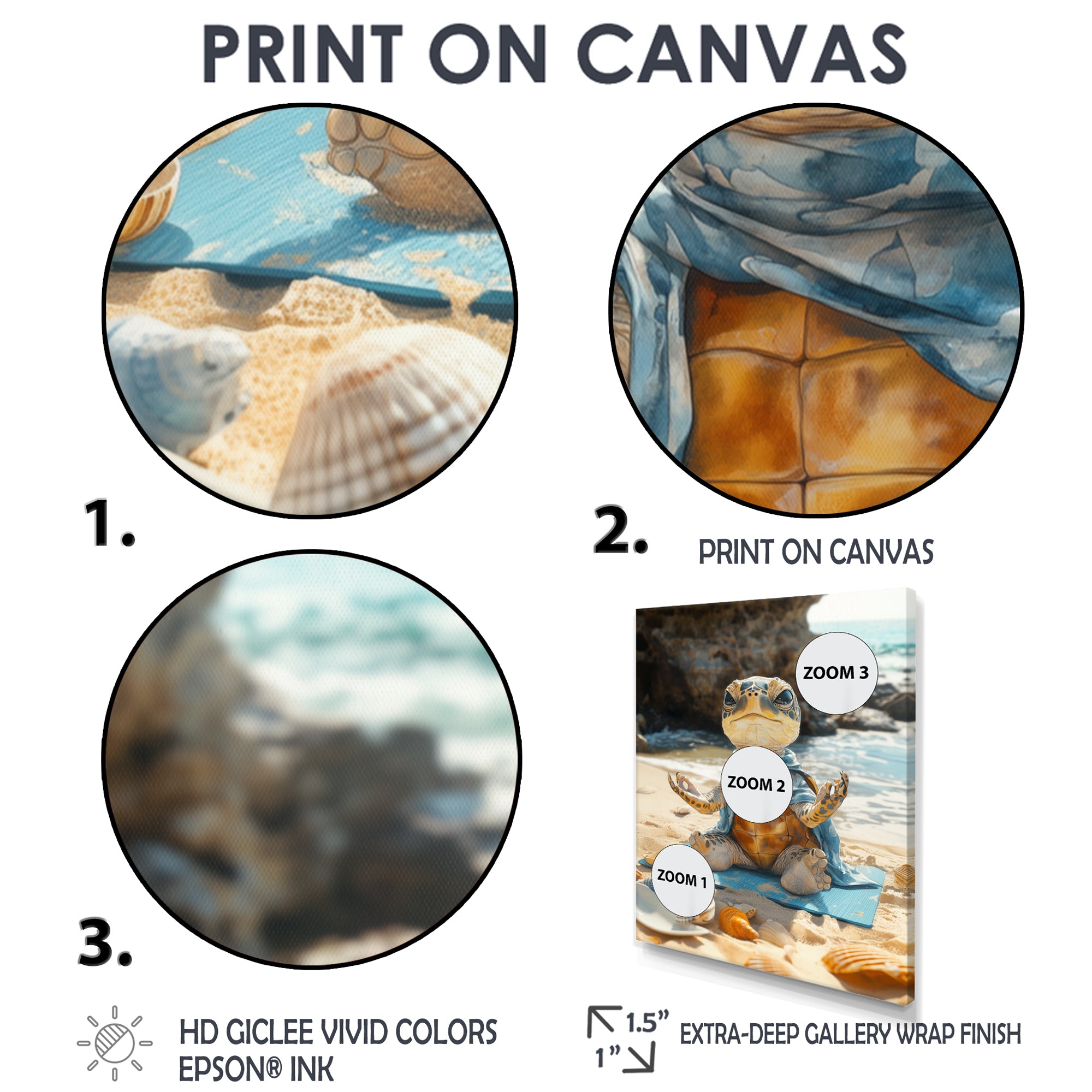 Funny Turtle On The Beach Doing Yoga - Turtle Bedroom Wall Art