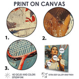 Sport Badminton In Blue And White Tones - Badminton Canvas Wall Art