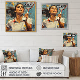 Sport Badminton In Blue And White Tones - Badminton Canvas Wall Art