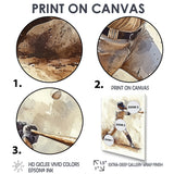 White Blue Baseball Player At The Pitch I - Sport Baseball Canvas Wall Art