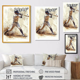 White Blue Baseball Player At The Pitch I - Sport Baseball Canvas Wall Art