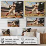 Baseball Player Hitting A Home Run - Sport Baseball Canvas Wall Art