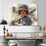 Young Baseball Player Future Stars - Sport Baseball Canvas Wall Art