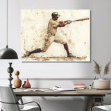 White Red Baseball Player Hitting A Home Run I - Sport Baseball Canvas Wall Art