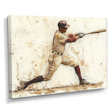 White Red Baseball Player Hitting A Home Run I - Sport Baseball Canvas Wall Art