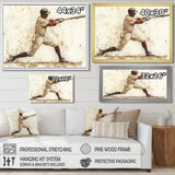 White Red Baseball Player Hitting A Home Run I - Sport Baseball Canvas Wall Art