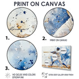 White Blue Baseball Player Hitting A Foul Ball - Sport Baseball Canvas Wall Art