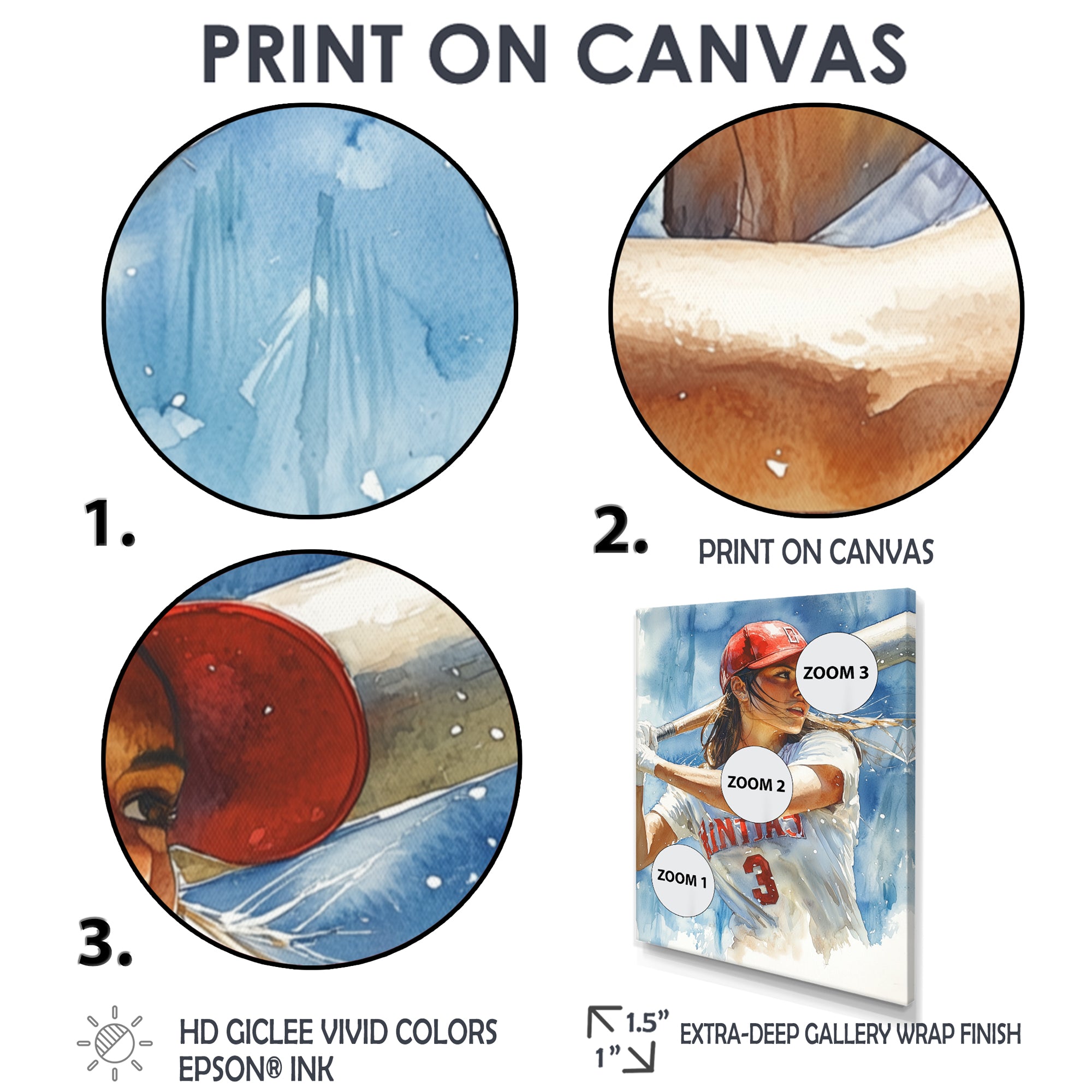 White Red Baseball Player At The Pitch - Sport Baseball Canvas Wall Art