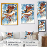 White Red Baseball Player At The Pitch - Sport Baseball Canvas Wall Art