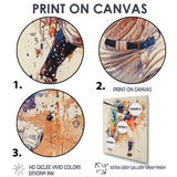 White Blue Baseball Player Hitting A Home Run - Sport Baseball Canvas Wall Art