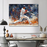 White Red Baseball Player On The Field - Sport Baseball Canvas Wall Art