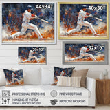 White Red Baseball Player On The Field - Sport Baseball Canvas Wall Art