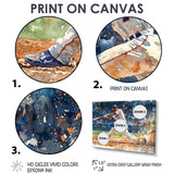 White Blue Baseball Player On The Field - Sport Baseball Canvas Wall Art