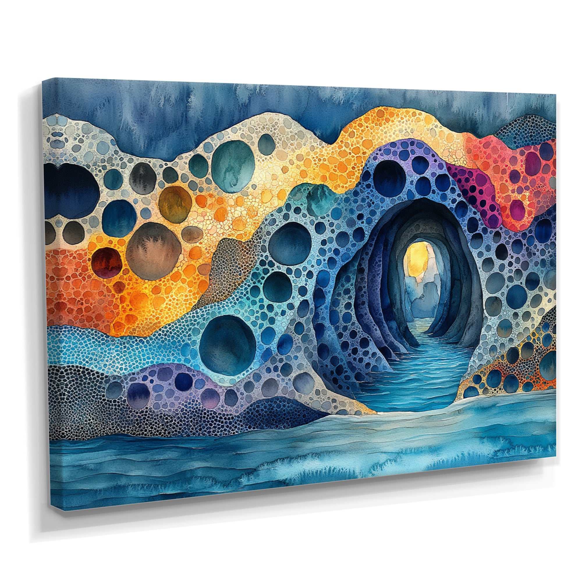 Blue And Orange Coastal Reef - Coral Canvas Wall Art