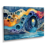 Blue And Orange Coastal Reef - Coral Canvas Wall Art