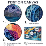 Blue And Orange Coastal Reef - Coral Canvas Wall Art