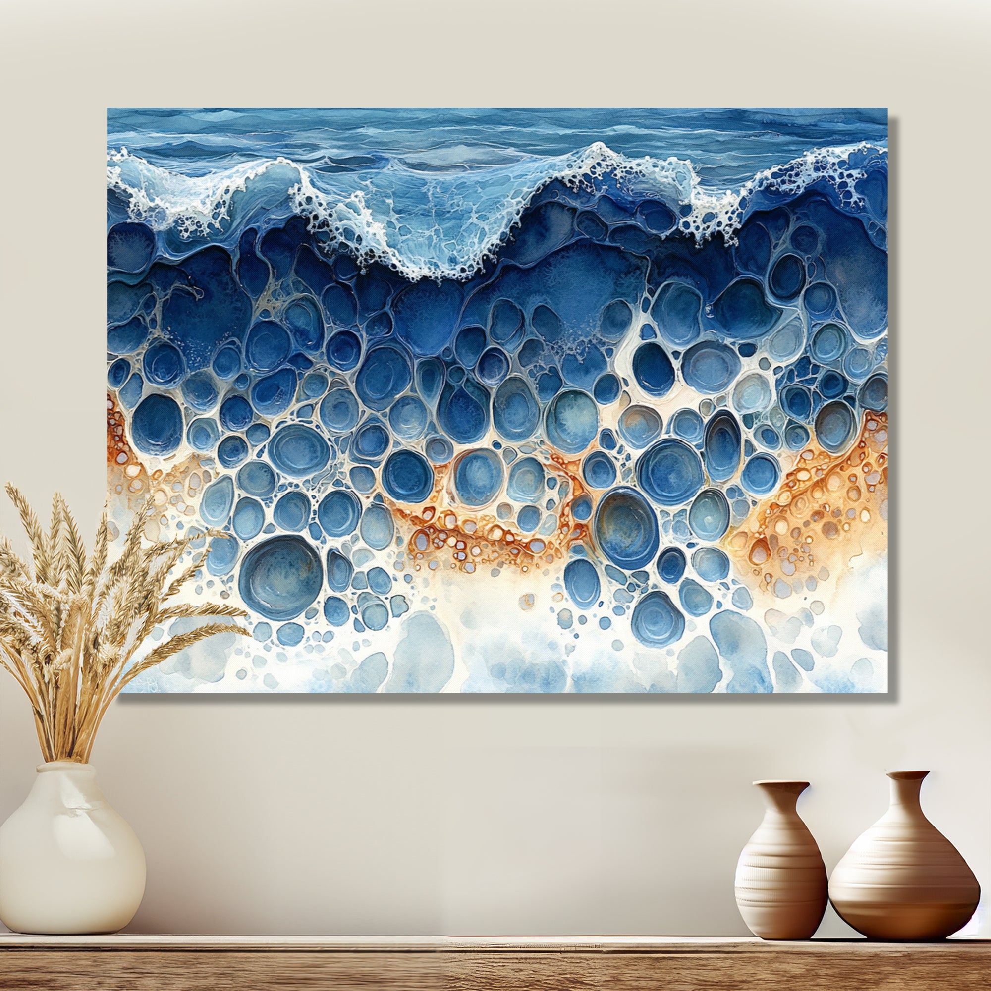 Coastal Reef In Blue And Orange Tones - Coral Wall Decor