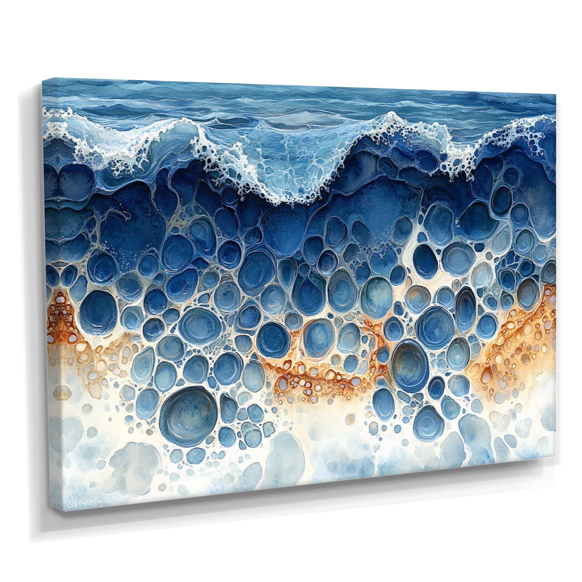Coastal Reef In Blue And Orange Tones - Coral Wall Decor