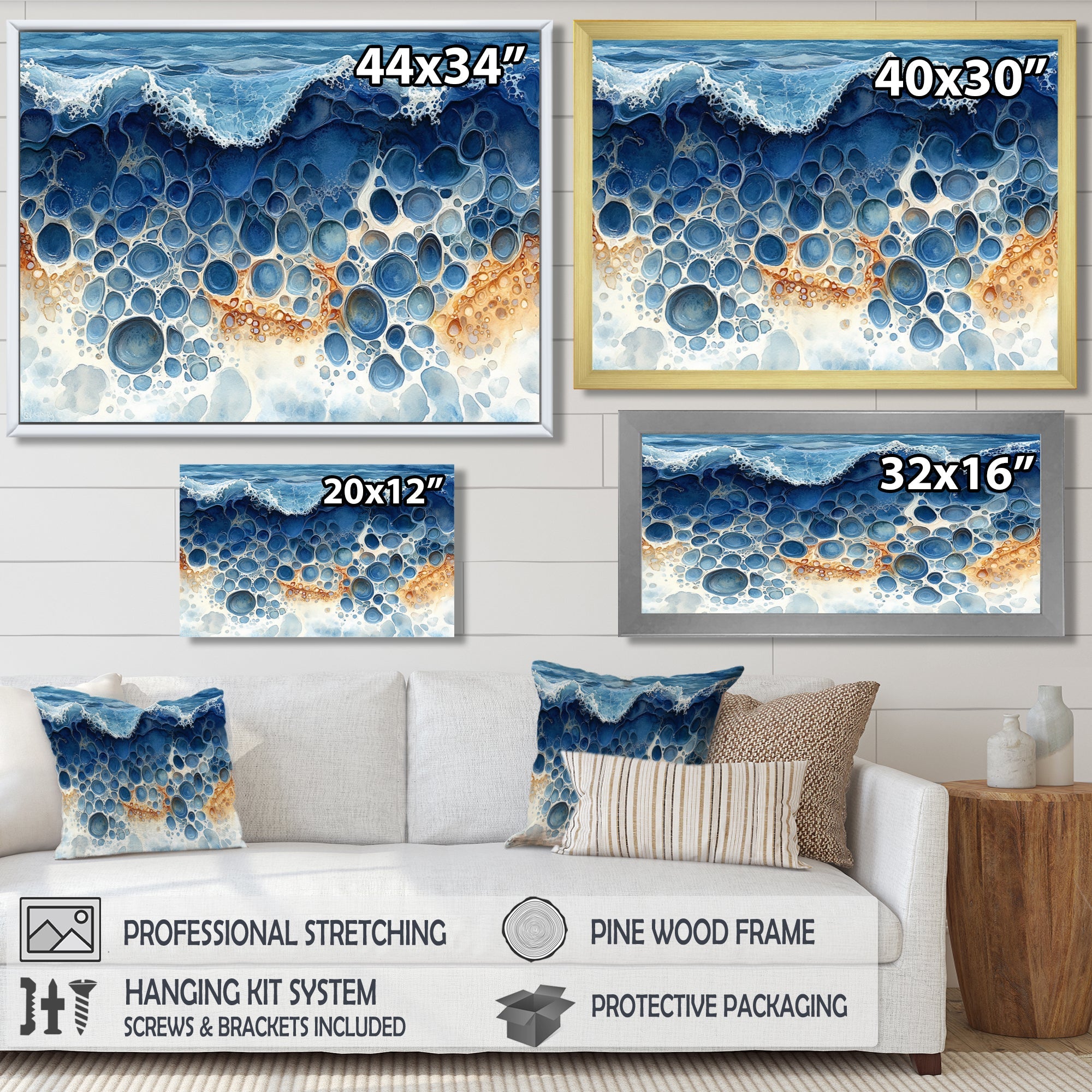 Coastal Reef In Blue And Orange Tones - Coral Wall Decor