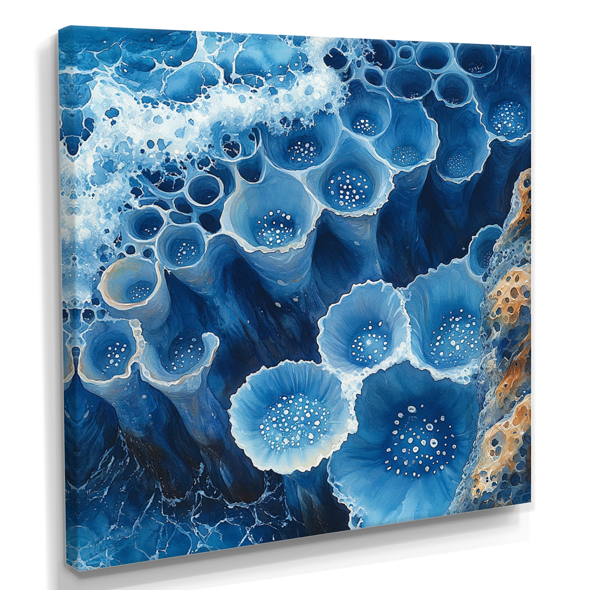 Coastal Reef In Blue And White Tones - Coral Wall Decor