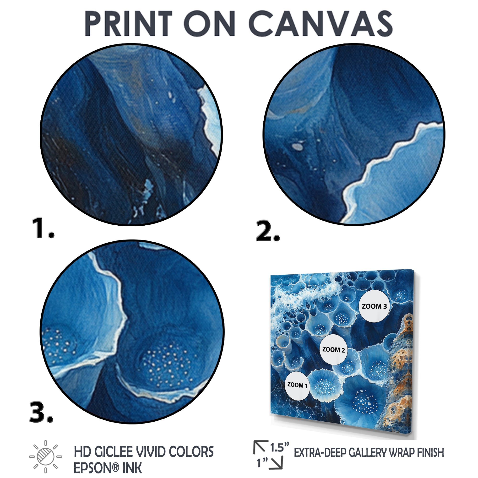 Coastal Reef In Blue And White Tones - Coral Wall Decor