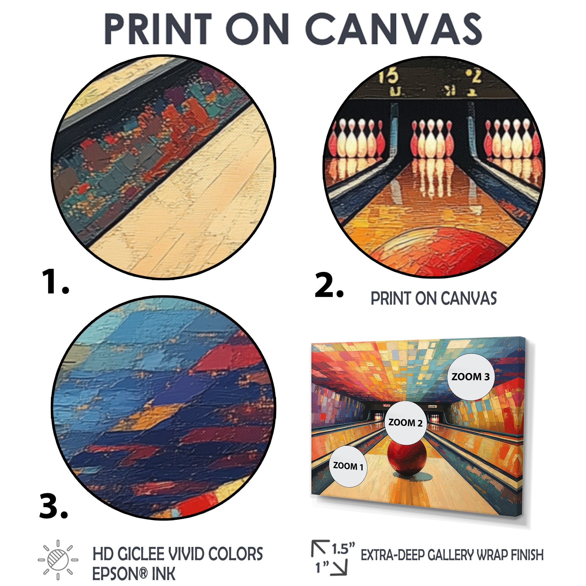 Bowling Alley Nights - Bowling Canvas Wall Art