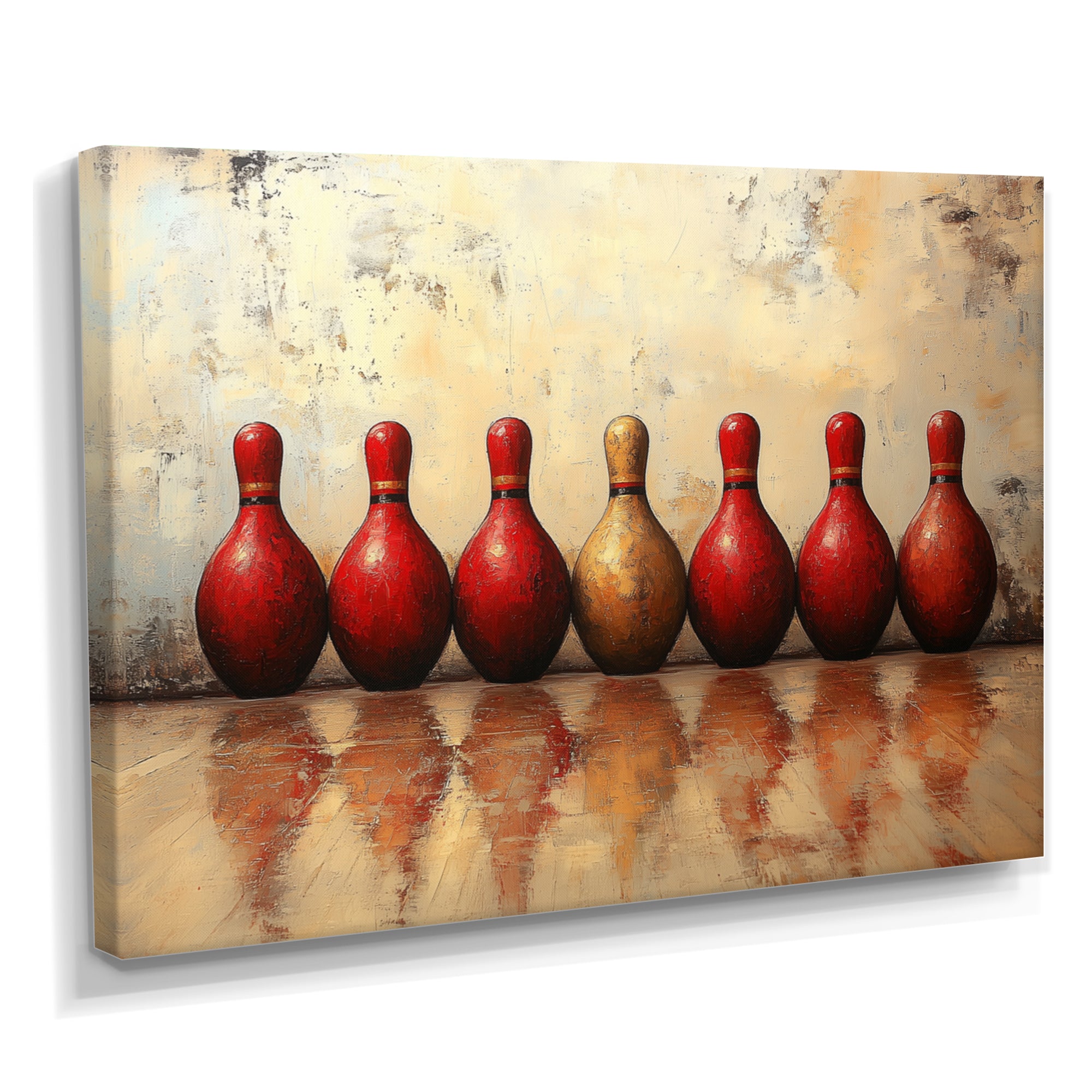 Red And Gold Bowling Perfect Game - Bowling Canvas Wall Art
