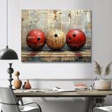 Gold And Red Bowling Perfect Game Glory - Bowling Canvas Wall Art