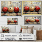 Gold And Red Bowling Perfect Game Glory - Bowling Canvas Wall Art