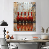 Red And Brown Bowling Perfect Game Glory - Bowling Canvas Wall Art