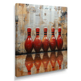 Red And Brown Bowling Perfect Game Glory - Bowling Canvas Wall Art