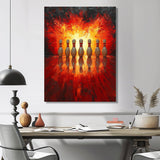 Yellow And Red Bowling Pin Topple - Bowling Canvas Wall Art