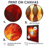 Yellow And Red Bowling Pin Topple - Bowling Canvas Wall Art