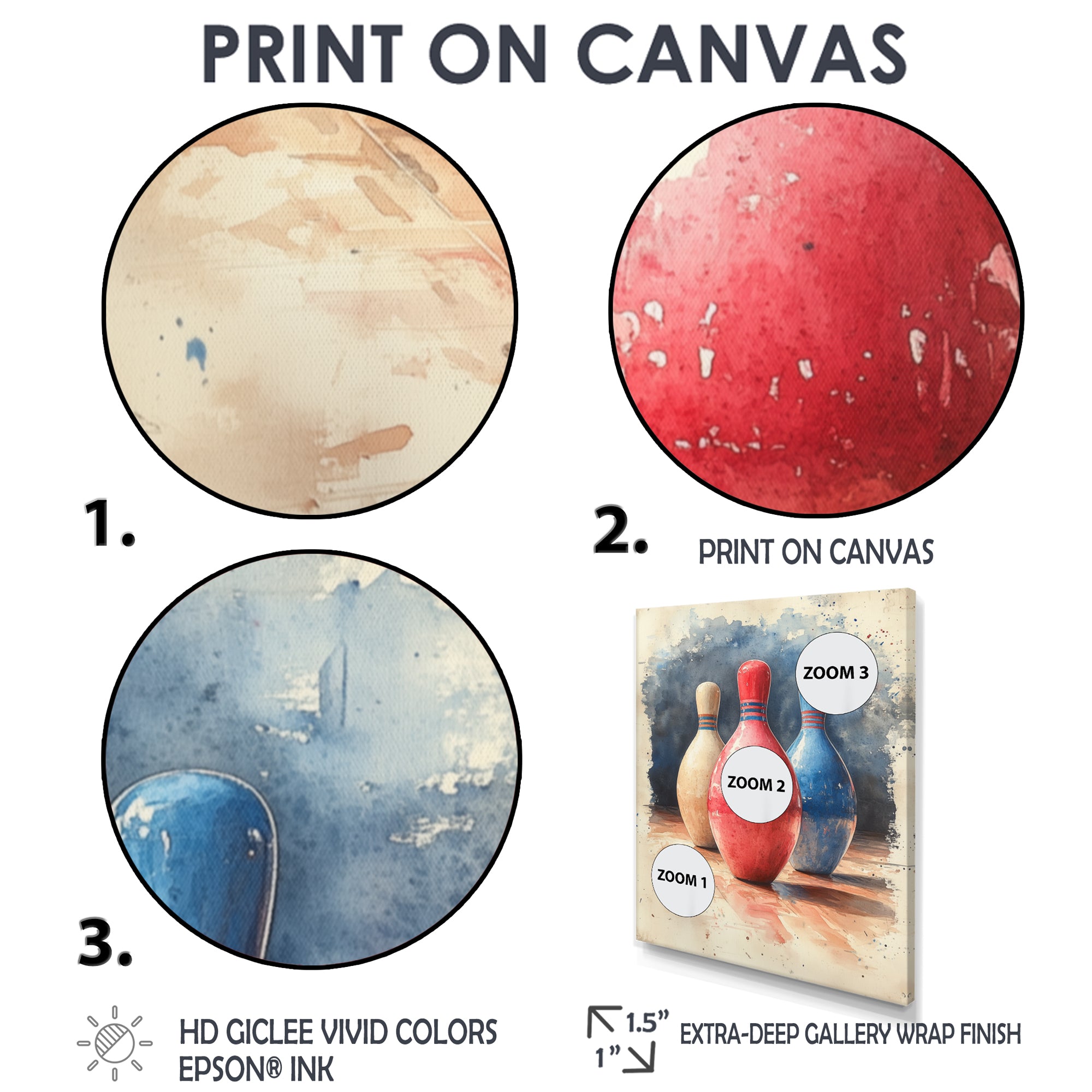 Pink And Blue Bowling Pinsetters Rhythm I - Bowling Canvas Wall Art