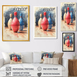 Pink And Blue Bowling Pinsetters Rhythm I - Bowling Canvas Wall Art