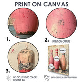 Pink And Beige Bowling Pinsetters Rhythm - Bowling Canvas Wall Art