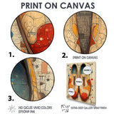 Orange And Yellow Bowling Shoe Rental - Bowling Canvas Wall Art