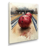 Red And Grey Bowling Spare Shot Focus - Bowling Canvas Wall Art