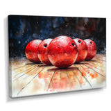 Red And Black Bowling Spare Shot Focus - Bowling Canvas Wall Art