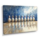Blue And White Bowling Split Decision - Bowling Canvas Wall Art