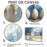 Blue And White Bowling Split Decision - Bowling Canvas Wall Art